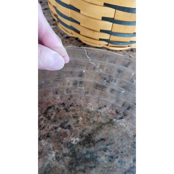 2000 Longaberger Basket Round Heartland Darning Basket 10"Rd x 4"H - Picture 12 of 16